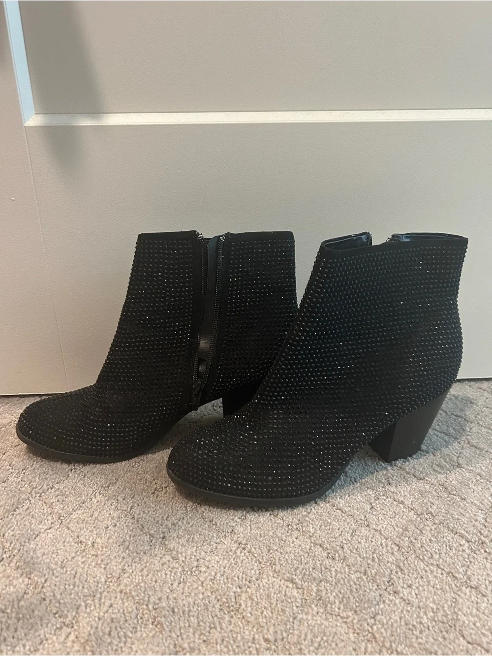 Rock & Republic Black Rhinestone Ankle Booties